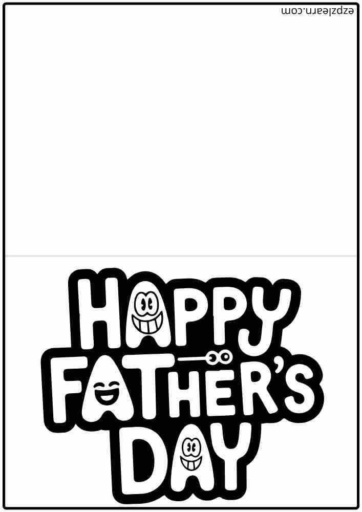 Happy Father's Day Card Free PDF Download. Coloring activity